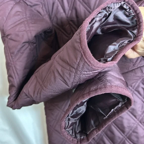 Eddie Bauer Quilted Jacket Coat Full Zip Insulated Pockets size large burgundy - Picture 6 of 15